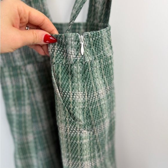 Green Side Zip Overall Dress with Pockets (S) - Picture 6 of 8